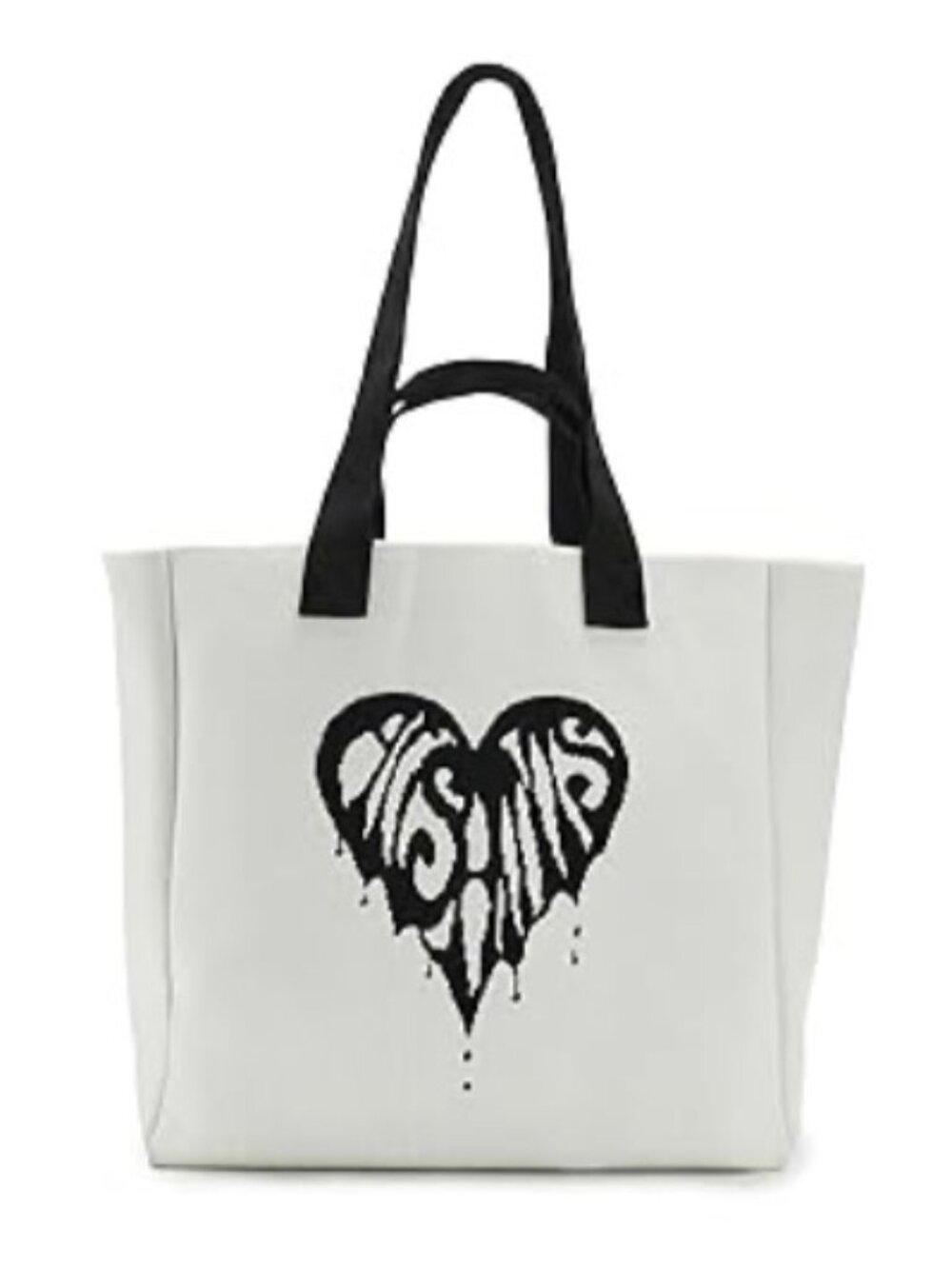 ALLSAINTS IZZY Heart East/West Tote White Black Large Weekender Shopper New